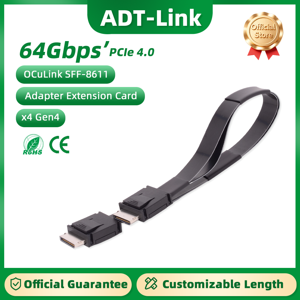 External Gpu Dock Pcie 4.0 Oculink - ADT-Link PCI-E 4.0 X4 SFF-8611 ذكر
