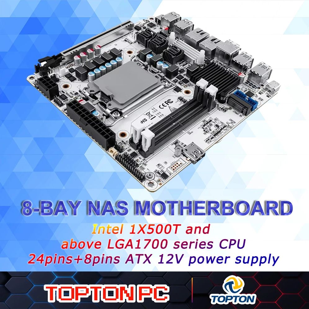 Lga 1700 Ddr5 Itx Motherboard - اللوحة الأم 8-Bay NAS Mini ITX