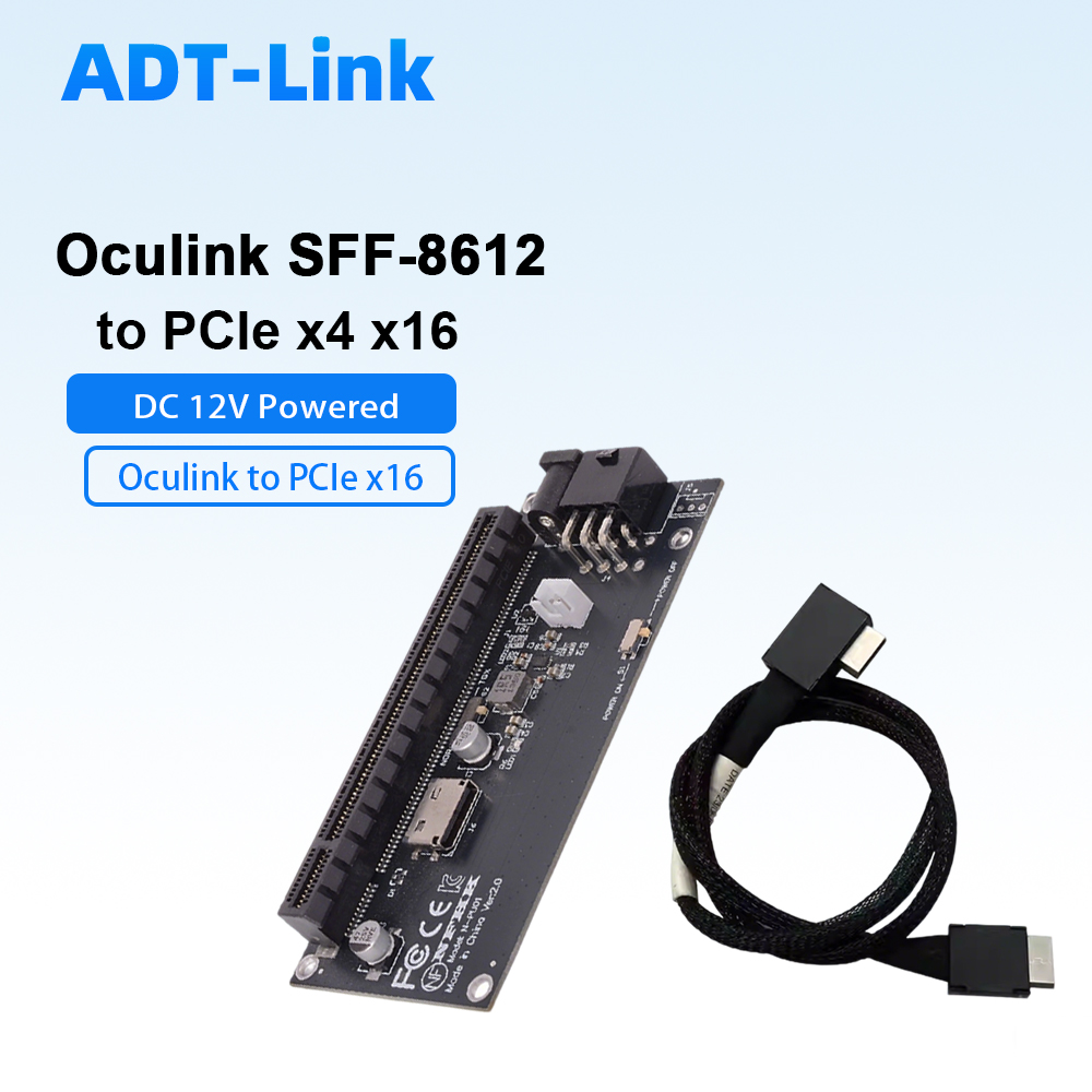 بطاقة محول Oculink SFF-8612 إل - مراجعة Pcie 4.0 X16 Riser Cable 90 Degree وسعره