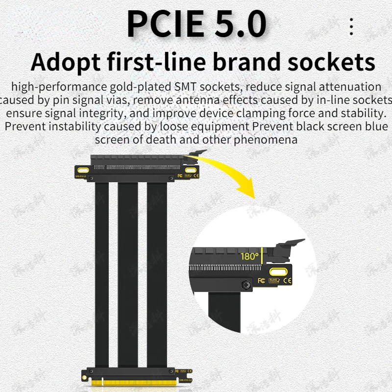 كابل رايزر PCIE 5.0 x16، مثالي - مراجعة Pcie 4.0 X16 Riser Cable 90 Degree وسعره