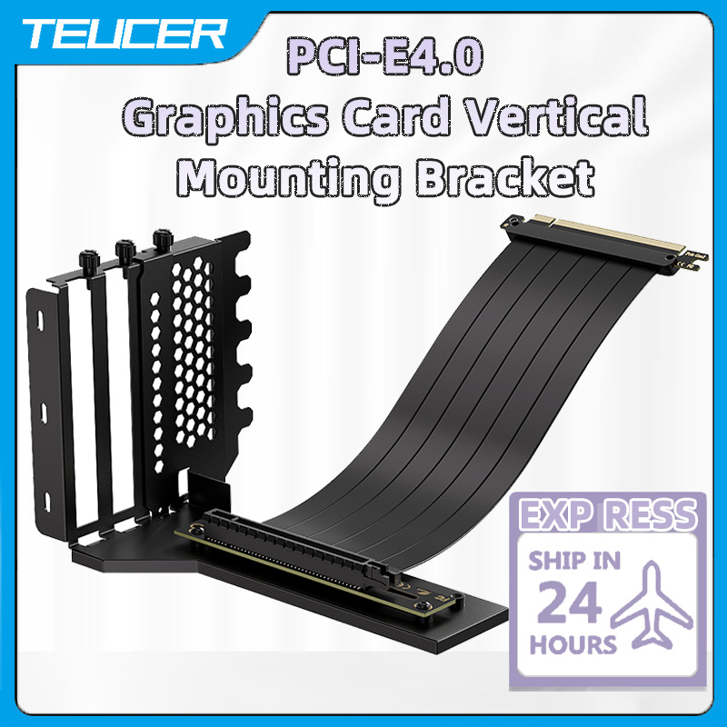 TEUCER عمودي وحدة معالجة الرسو - مراجعة Pcie 4.0 X16 Riser Cable 90 Degree وسعره