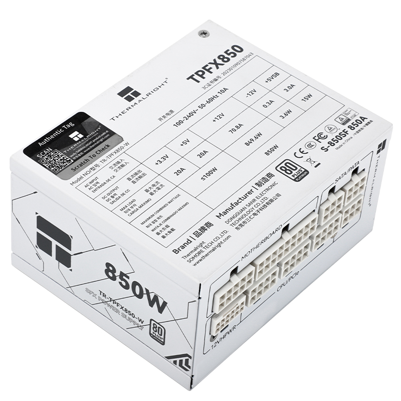مصدر طاقة هيكل أبيض TR-TPFX850 - مراجعة Sfx Power Supply 850W Gold وسعره