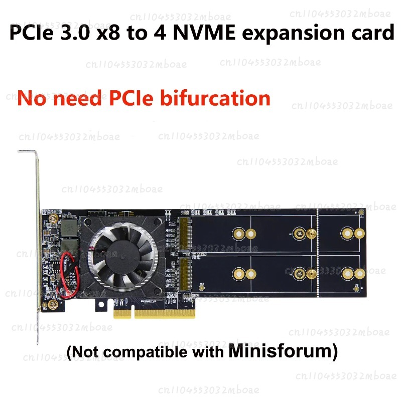بطاقة توسعة PEX8747 PCIe 3.0 X - مراجعة Quad M.2 Nvme Pcie Bifurcation Card وسعره