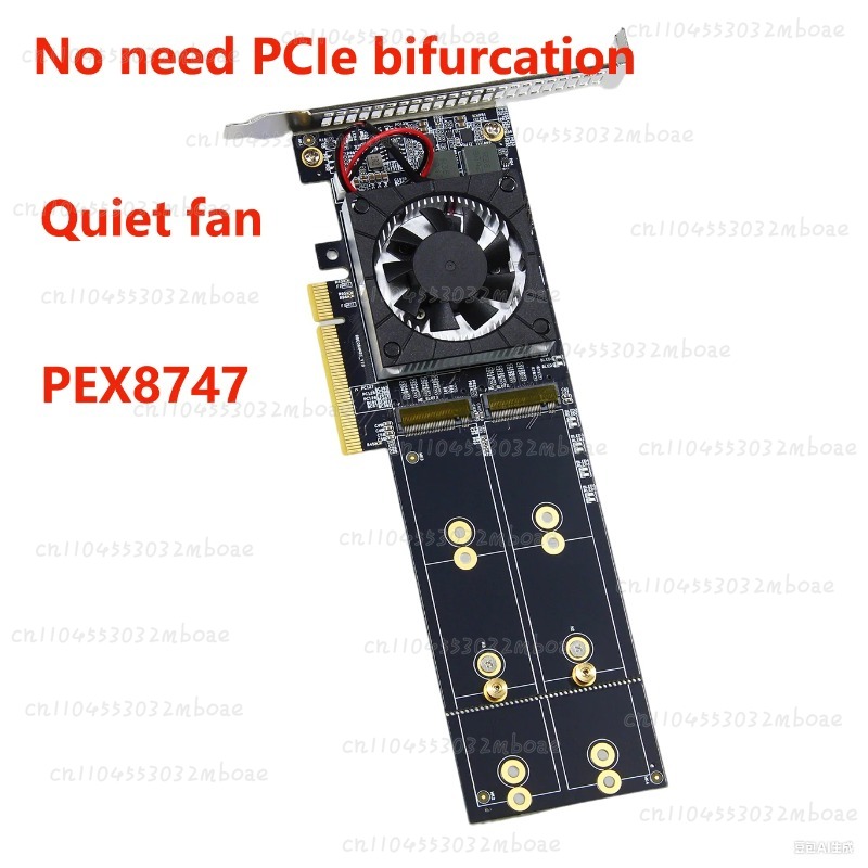 بطاقة توسعة PEX8747 PCIe 3.0 X - مراجعة Quad M.2 Nvme Pcie Bifurcation Card وسعره