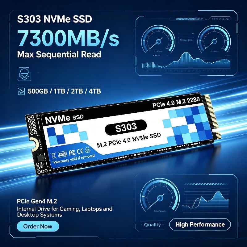 S303 PCIe 4.0 M.2 NVMe SSD بسع - مراجعة M.2 Nvme 4Tb Pcie 4.0 Ssd وسعره